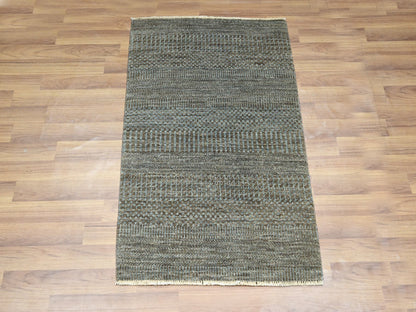Brown 2'0" x 3'0" Modern and Contemporary Hand knotted Wool Rug - Sku: O076440