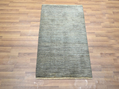 Brown 2'0" x 3'0" Modern and Contemporary Hand knotted Wool Rug - Sku: O076442