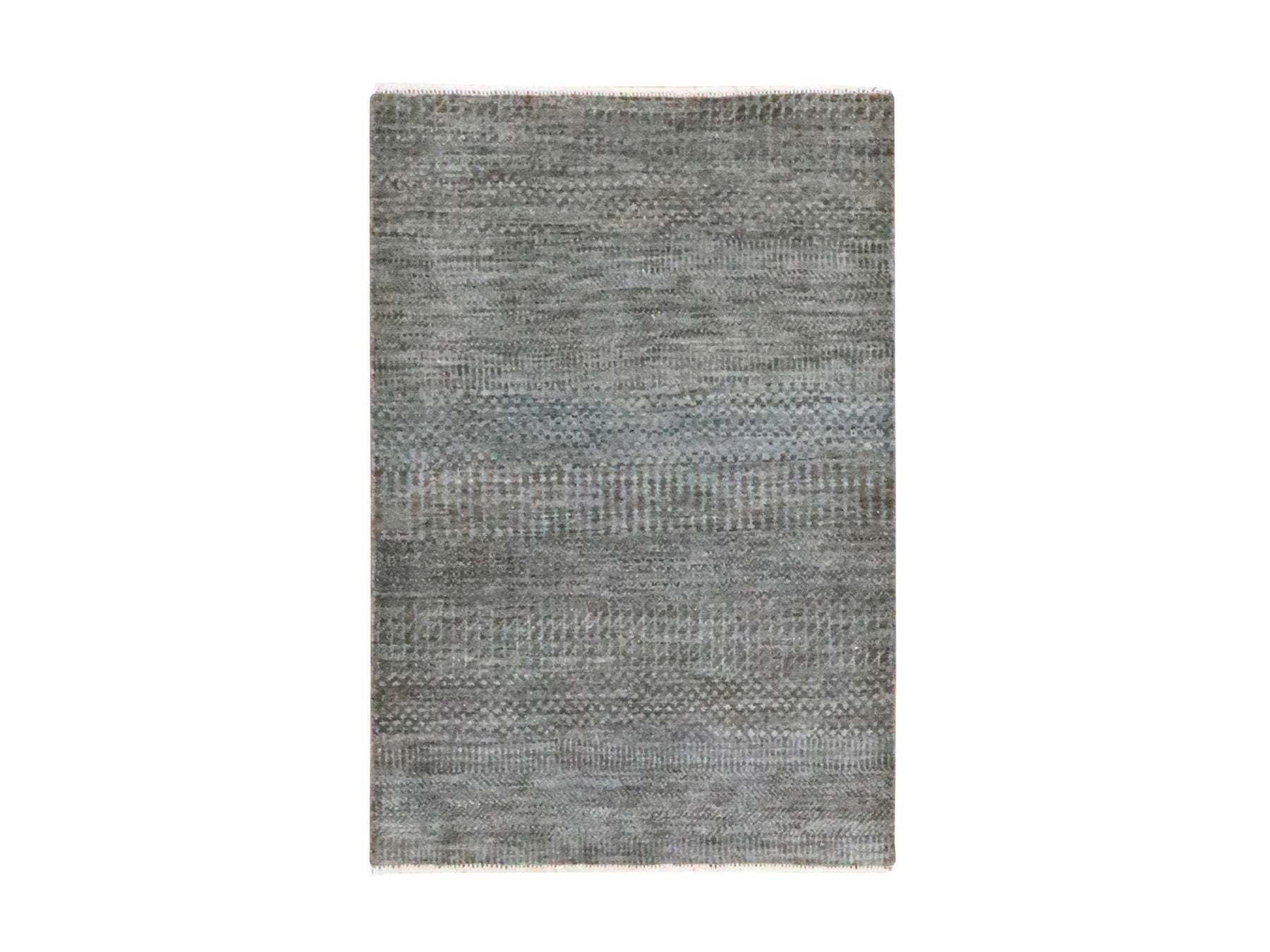 Brown 2'0" x 3'0" Modern and Contemporary Hand knotted Wool Rug - Sku: O076443