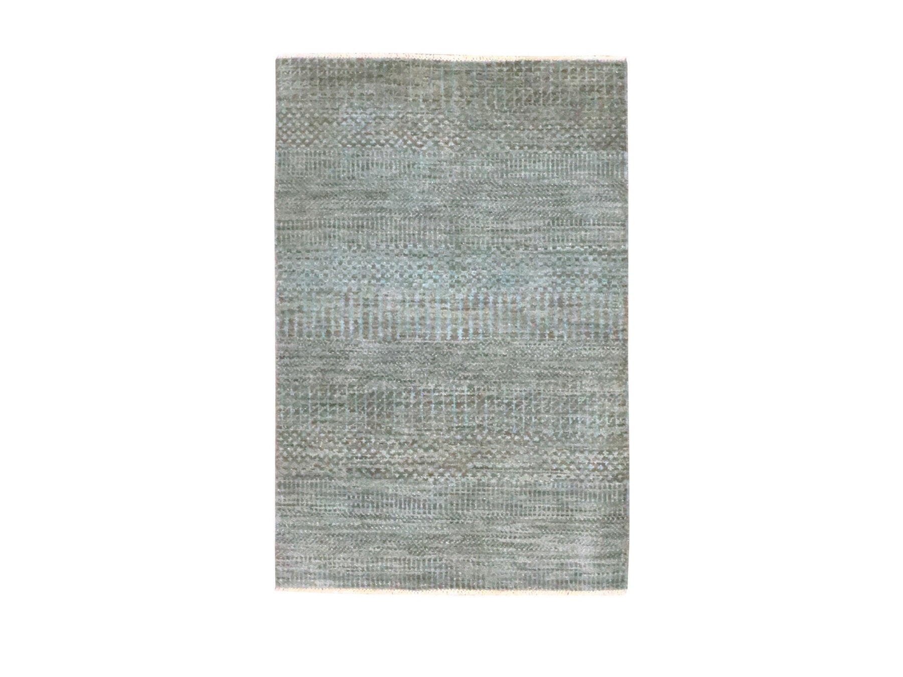 Brown 2'0" x 3'0" Modern and Contemporary Hand knotted Wool Rug - Sku: O076445