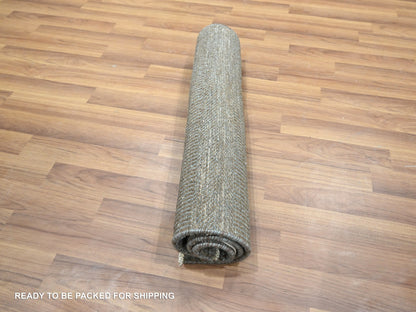 Brown 2'0" x 3'0" Modern and Contemporary Hand knotted Wool Rug - Sku: O076445