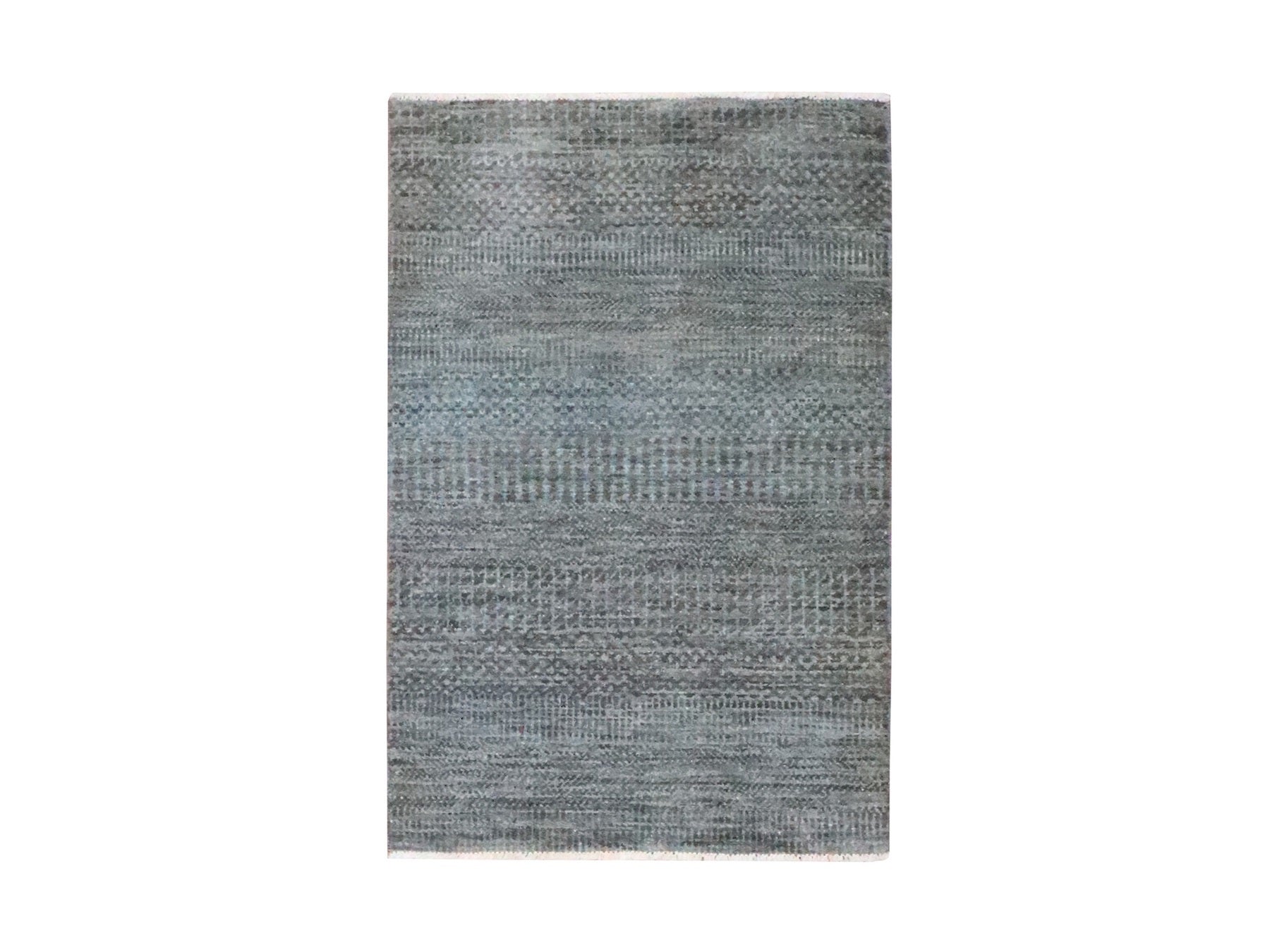 Brown 2'0" x 3'0" Modern and Contemporary Hand knotted Wool Rug - Sku: O076446