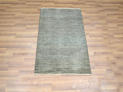 Brown 2'0" x 3'0" Modern and Contemporary Hand knotted Wool Rug - Sku: O076446