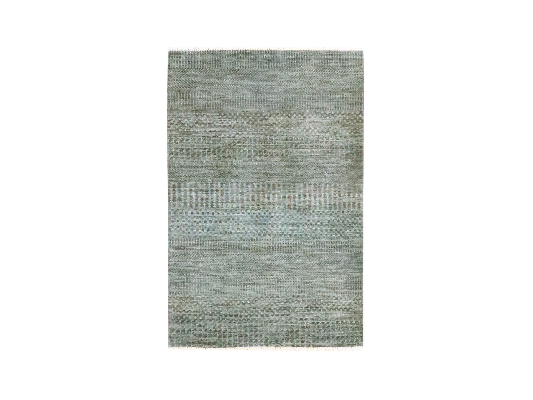 Brown 2'0" x 3'0" Modern and Contemporary Hand knotted Wool Rug - Sku: O076447