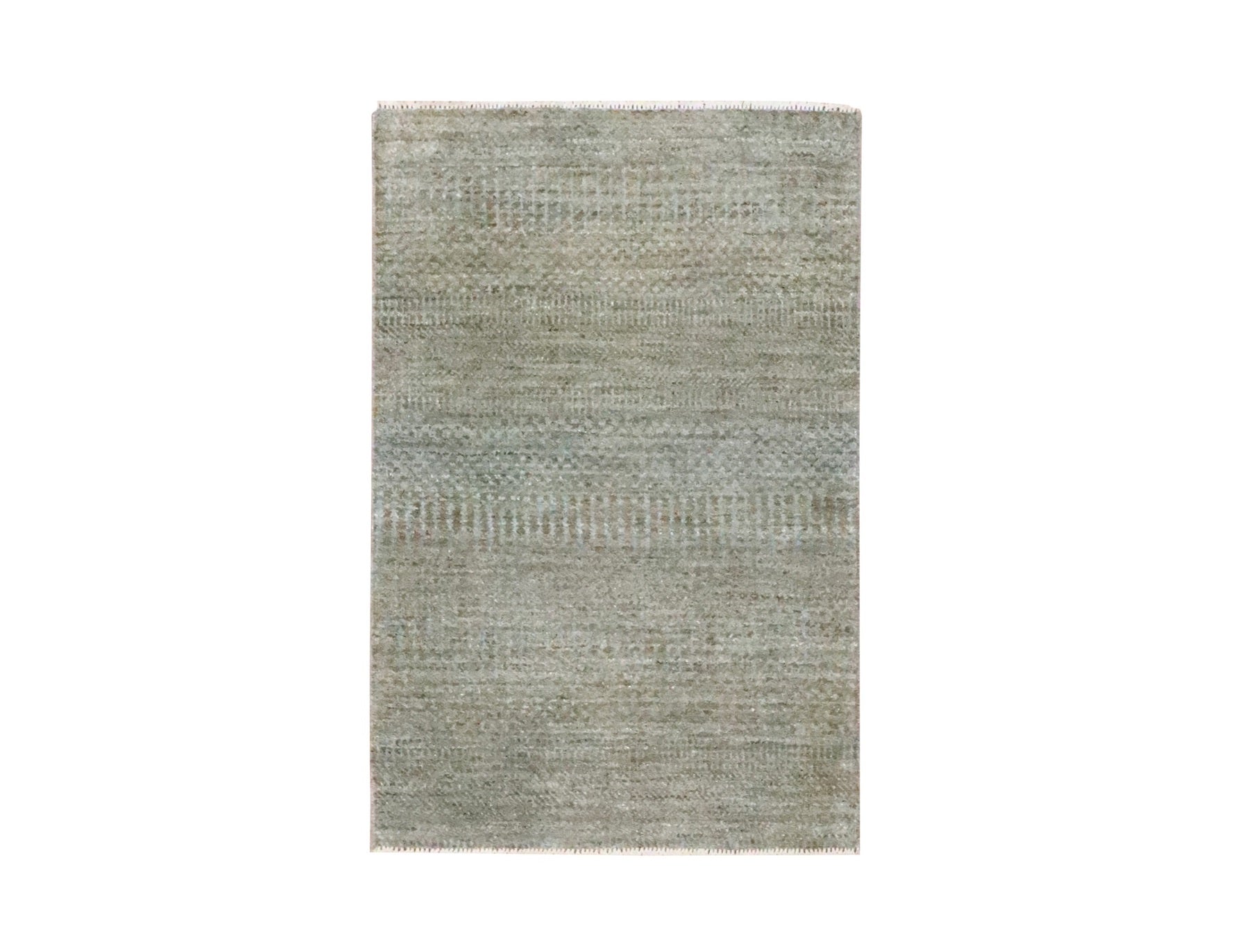Brown 2'0" x 3'0" Modern and Contemporary Hand knotted Wool Rug - Sku: O076448