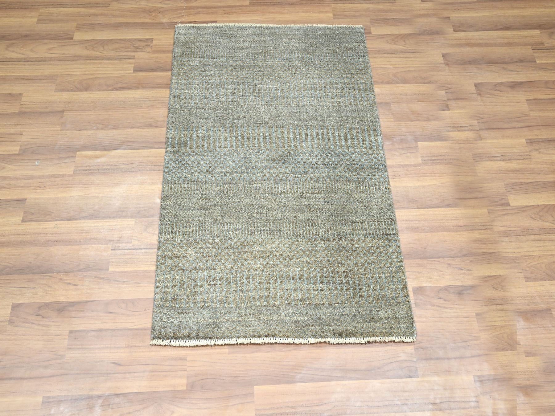 Brown 2'0" x 3'0" Modern and Contemporary Hand knotted Wool Rug - Sku: O076448