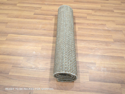 Brown 2'0" x 3'0" Modern and Contemporary Hand knotted Wool Rug - Sku: O076448