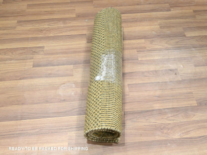 Brown 2'0" x 3'0" Modern and Contemporary Hand knotted Wool/Silk Rug - Sku: O076459