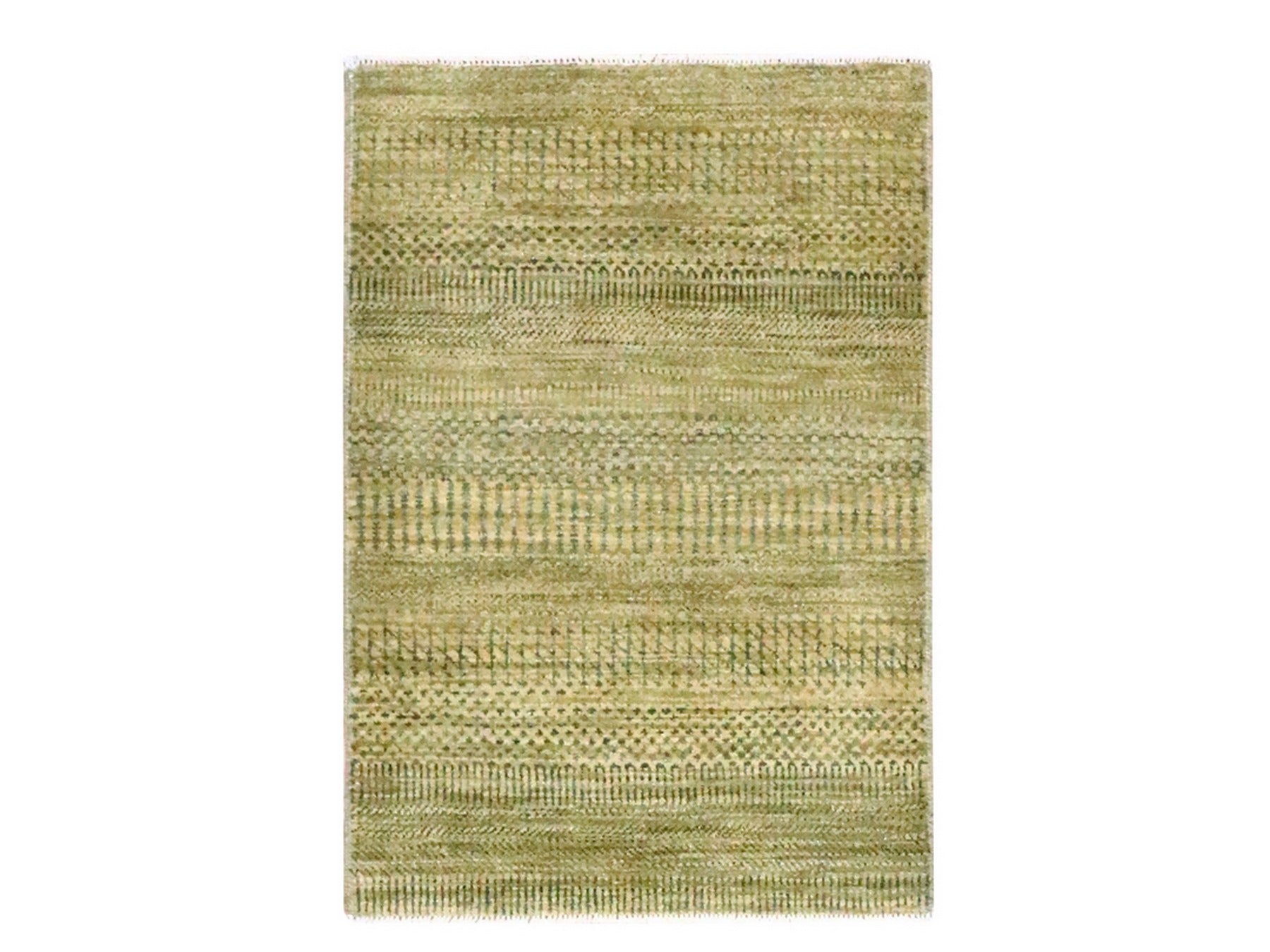 Brown 2'0" x 3'0" Modern and Contemporary Hand knotted Wool/Silk Rug - Sku: O076461