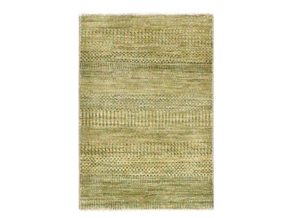 Brown 2'0" x 3'0" Modern and Contemporary Hand knotted Wool/Silk Rug - Sku: O076461