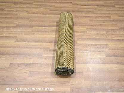Brown 2'0" x 3'0" Modern and Contemporary Hand knotted Wool/Silk Rug - Sku: O076462