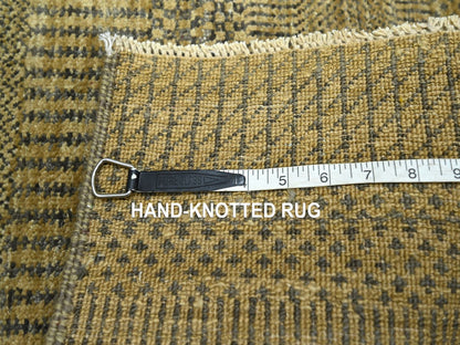 Brown 2'0" x 3'0" Modern and Contemporary Hand knotted Wool/Silk Rug - Sku: O076464