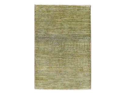 Brown 2'0" x 3'0" Modern and Contemporary Hand knotted Wool/Silk Rug - Sku: O076466