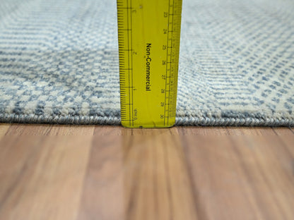 Blue 2'0" x 3'0" Modern and Contemporary Hand knotted Wool/Silk Rug - Sku: O076469