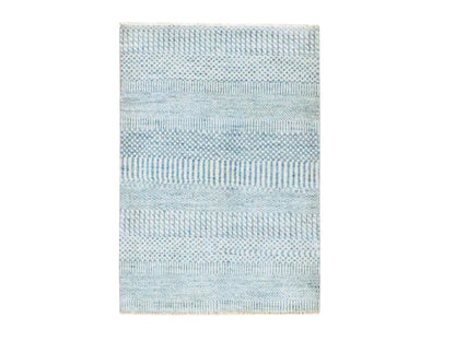 Black 2'0" x 3'0" Modern and Contemporary Hand knotted Wool/Silk Rug - Sku: O076475