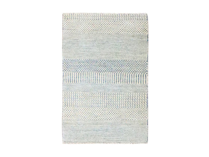 Blue 2'0" x 3'0" Modern and Contemporary Hand knotted Wool Rug - Sku: O076476