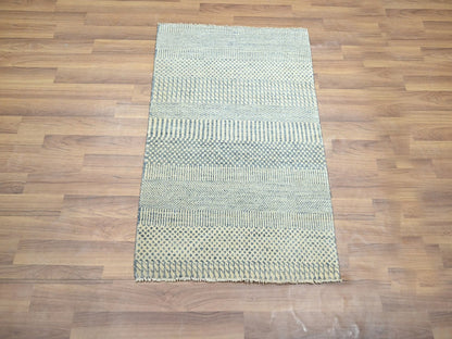 Blue 2'0" x 3'0" Modern and Contemporary Hand knotted Wool Rug - Sku: O076476