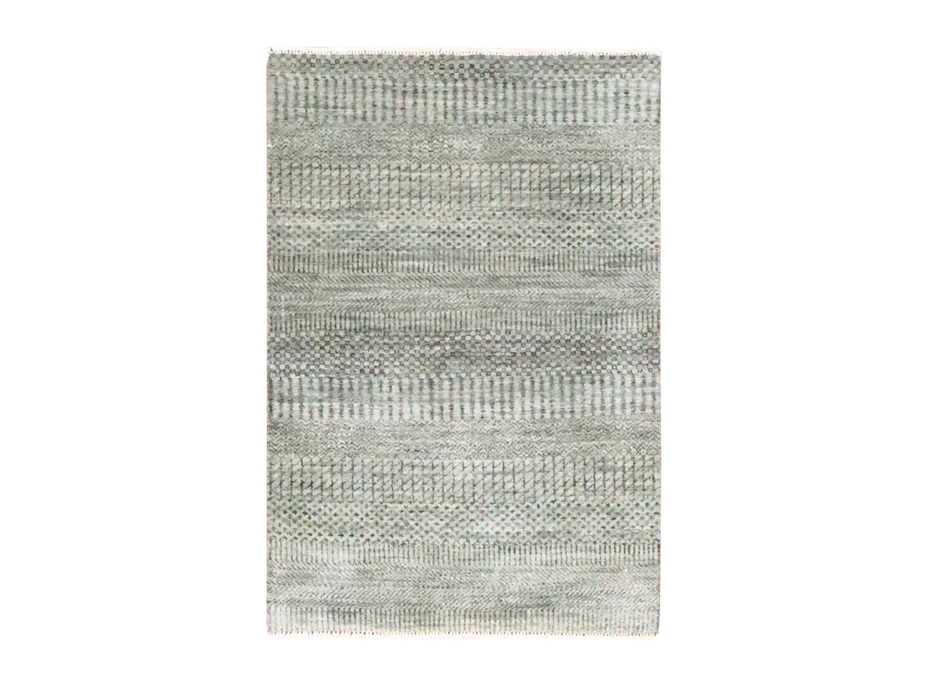 Brown 2'0" x 3'0" Modern and Contemporary Hand knotted Wool/Silk Rug - Sku: O076478