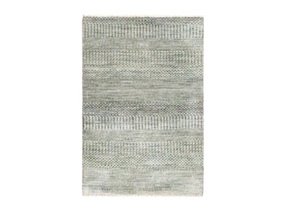 Brown 2'0" x 3'0" Modern and Contemporary Hand knotted Wool/Silk Rug - Sku: O076478