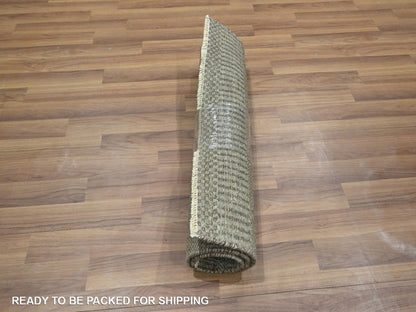 Brown 2'0" x 3'0" Modern and Contemporary Hand knotted Wool/Silk Rug - Sku: O076478