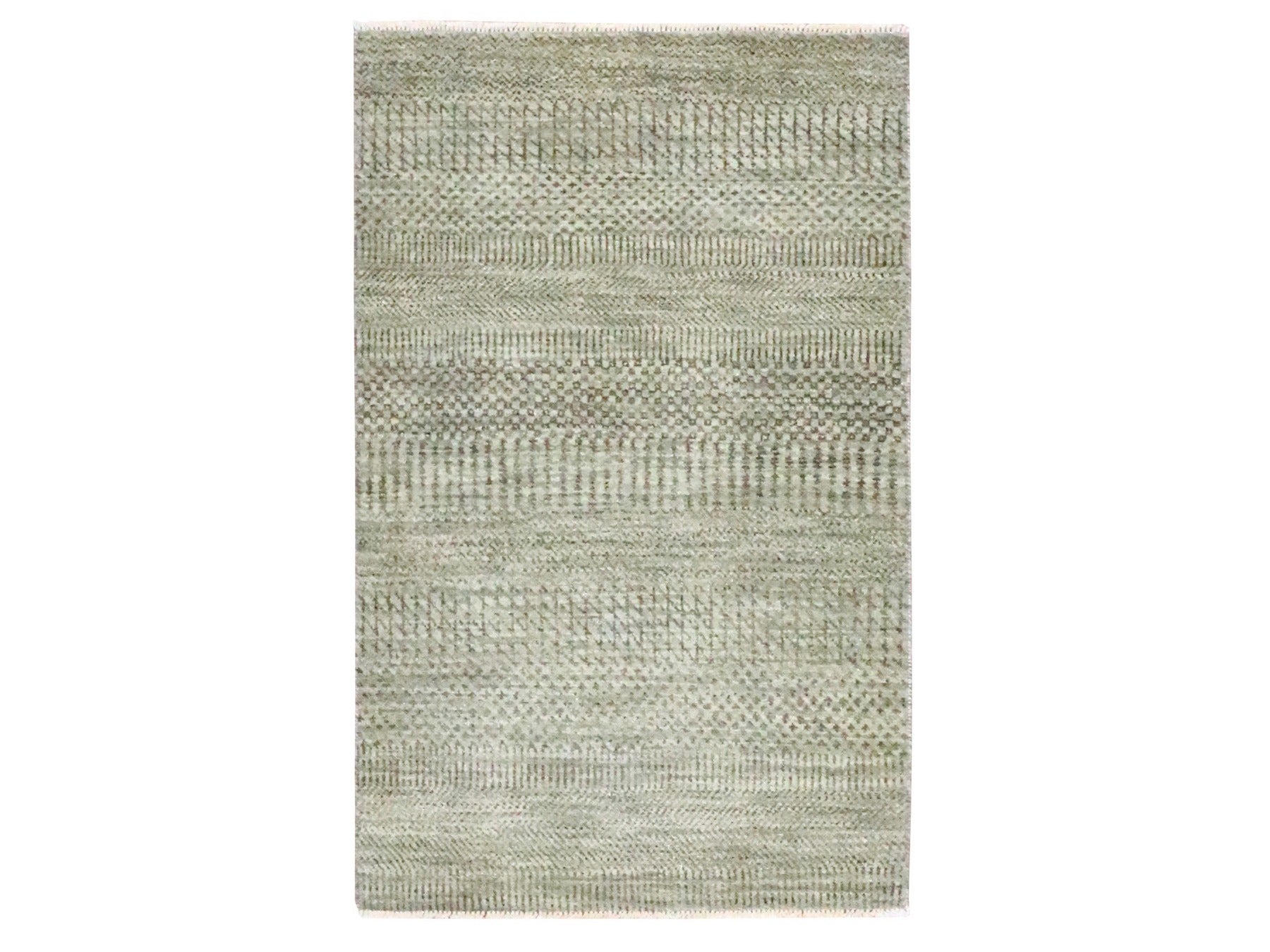 Brown 2'0" x 3'0" Modern and Contemporary Hand knotted Wool/Silk Rug - Sku: O076479