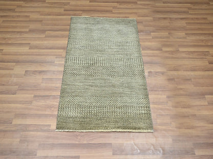 Brown 2'0" x 3'0" Modern and Contemporary Hand knotted Wool/Silk Rug - Sku: O076479