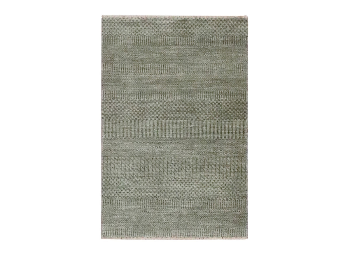 Wool / Silk hand-knotted wool rug in Gray, 2' x 3' — SKU O076481