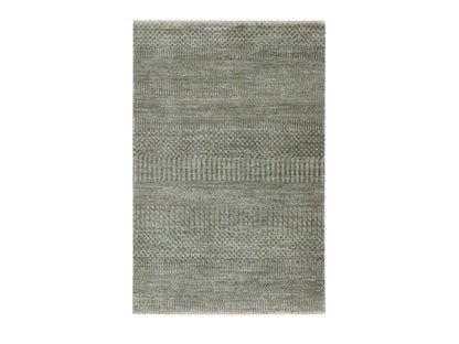 Wool / Silk hand-knotted wool rug in Gray, 2' x 3' — SKU O076481
