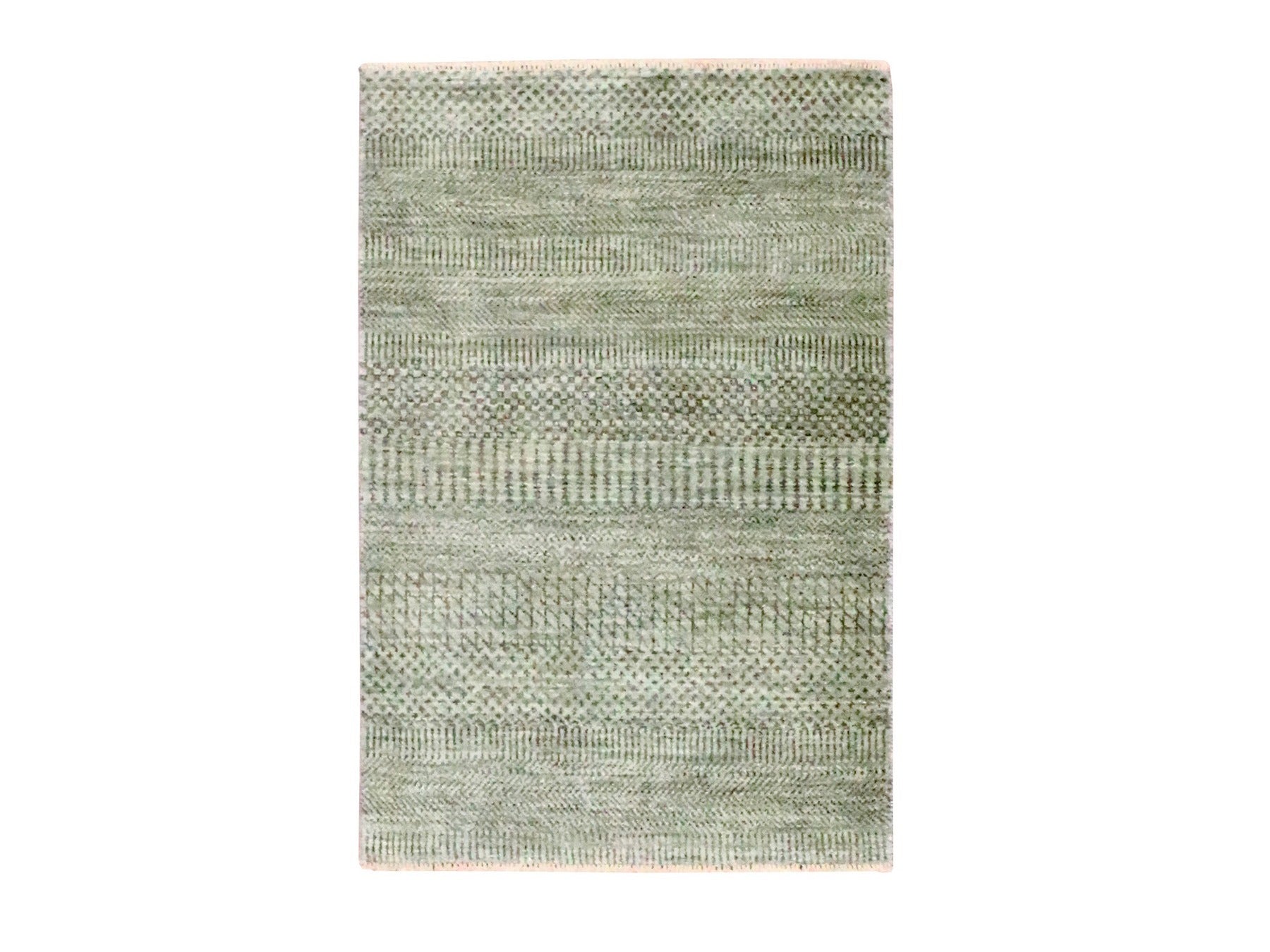 Brown 2'0" x 3'0" Modern and Contemporary Hand knotted Wool Rug - Sku: O076482