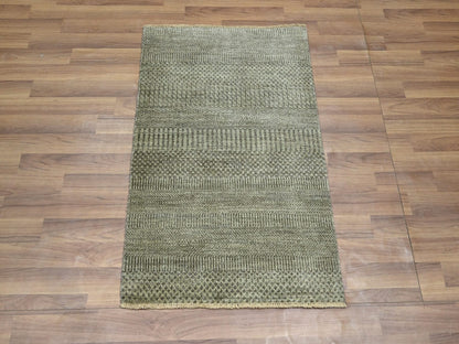 Brown 2'0" x 3'0" Modern and Contemporary Hand knotted Wool Rug - Sku: O076482