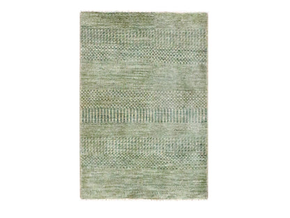 Brown 2'0" x 3'0" Modern and Contemporary Hand knotted Wool/Silk Rug - Sku: O076483