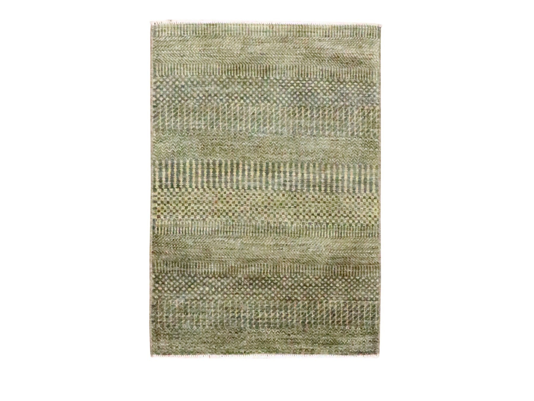 Brown 2'0" x 3'0" Modern and Contemporary Hand knotted Wool Rug - Sku: O076484