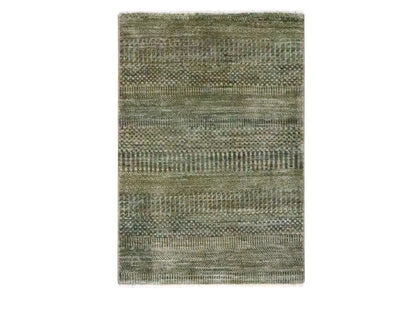 Brown 2'0" x 3'0" Modern and Contemporary Hand knotted Wool Rug - Sku: O076485