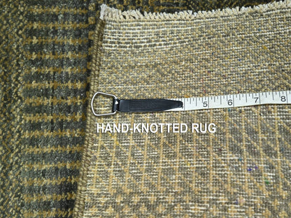 Brown 2'0" x 3'0" Modern and Contemporary Hand knotted Wool Rug - Sku: O076485
