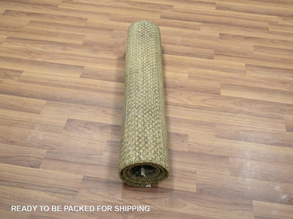 Brown 2'0" x 3'0" Modern and Contemporary Hand knotted Wool Rug - Sku: O076485