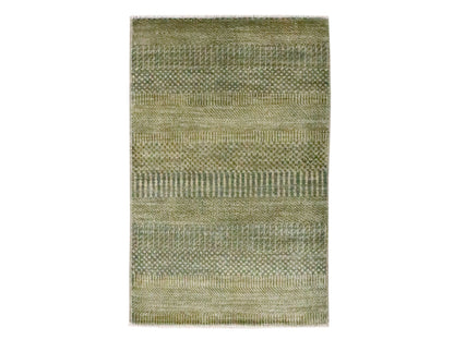 Brown 2'0" x 3'0" Modern and Contemporary Hand knotted Wool Rug - Sku: O076486
