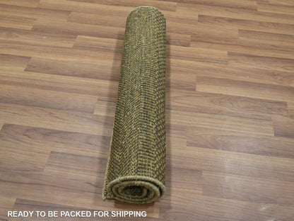Brown 2'0" x 3'0" Modern and Contemporary Hand knotted Wool Rug - Sku: O076486