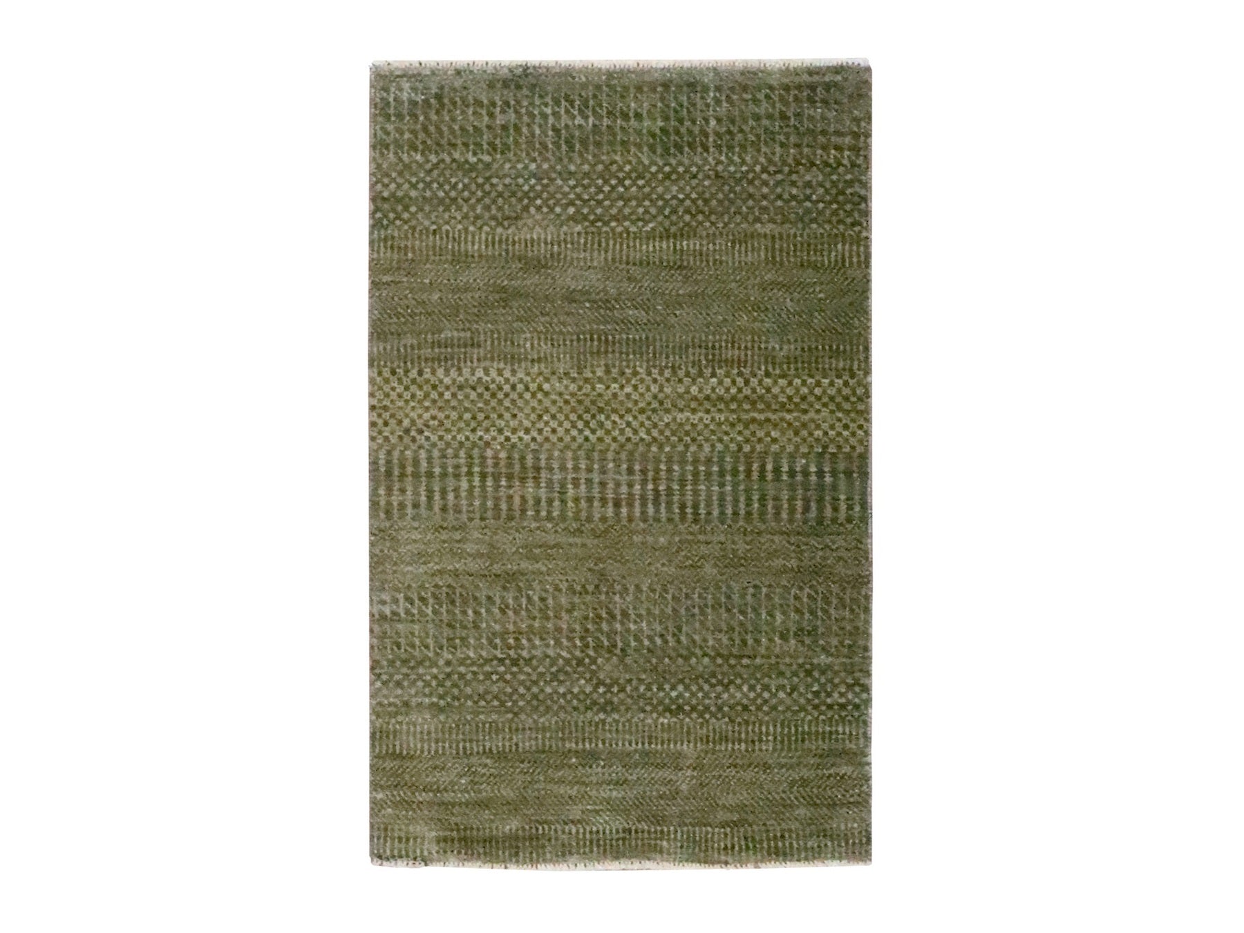 Brown 2'0" x 3'0" Modern and Contemporary Hand knotted Wool Rug - Sku: O076487