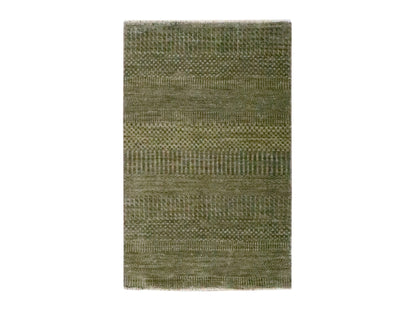 Brown 2'0" x 3'0" Modern and Contemporary Hand knotted Wool Rug - Sku: O076487