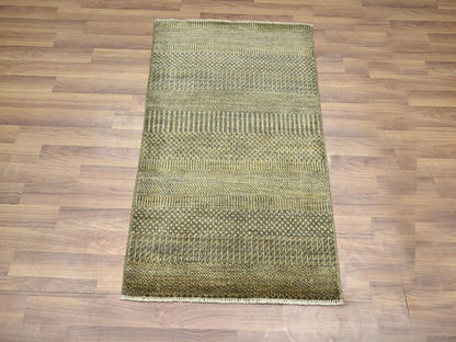 Brown 2'0" x 3'0" Modern and Contemporary Hand knotted Wool Rug - Sku: O076487