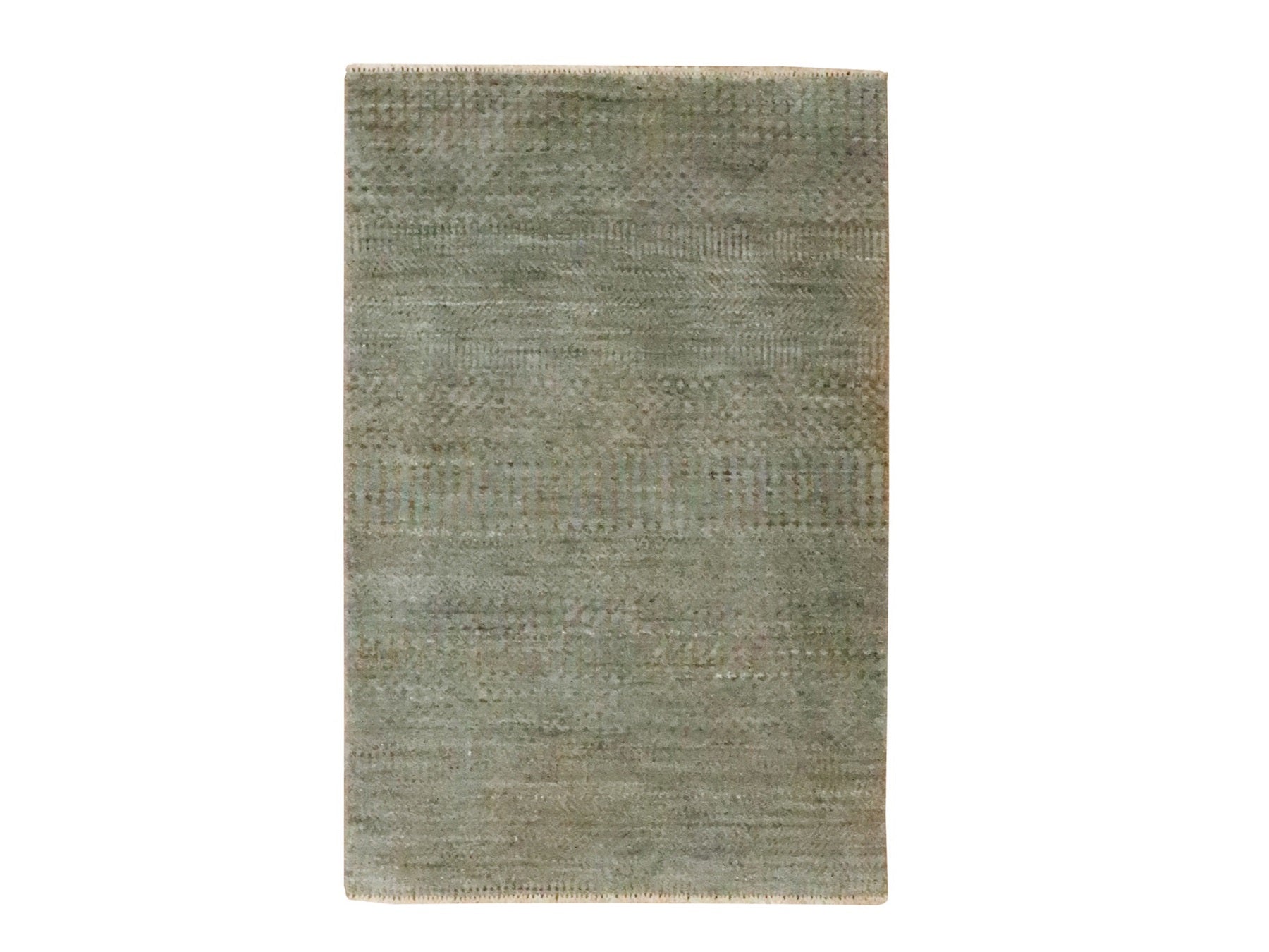 Brown 2'0" x 3'0" Modern and Contemporary Hand knotted Wool Rug - Sku: O076488