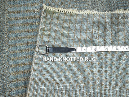 Blue 2'0" x 3'0" Modern and Contemporary Hand knotted Wool/Silk Rug - Sku: O076489