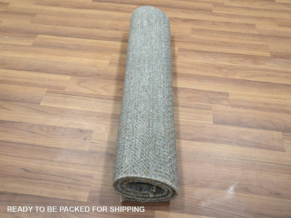 Blue 2'0" x 3'0" Modern and Contemporary Hand knotted Wool/Silk Rug - Sku: O076489