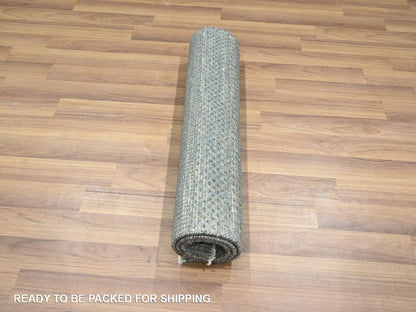 Blue 2'0" x 3'0" Modern and Contemporary Hand knotted Wool/Silk Rug - Sku: O076490