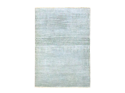 Modern / Contemporary hand-knotted wool/silk rug in Gray, 2' x 3' — SKU O076491