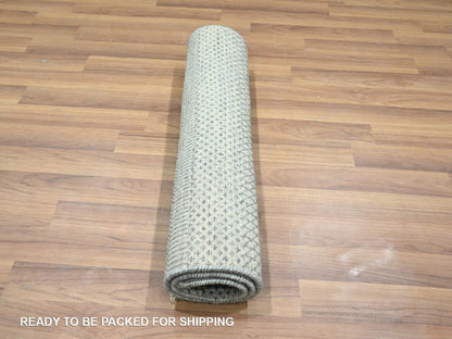 Modern / Contemporary hand-knotted wool/silk rug in Gray, 2' x 3' — SKU O076491 (view 5)
