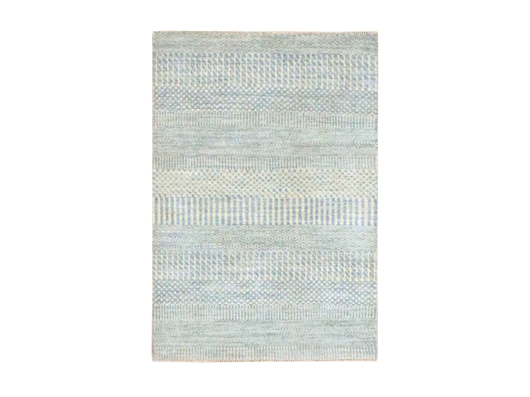 Modern / Contemporary hand-knotted wool/silk rug in Gray, 2' x 3' — SKU O076492