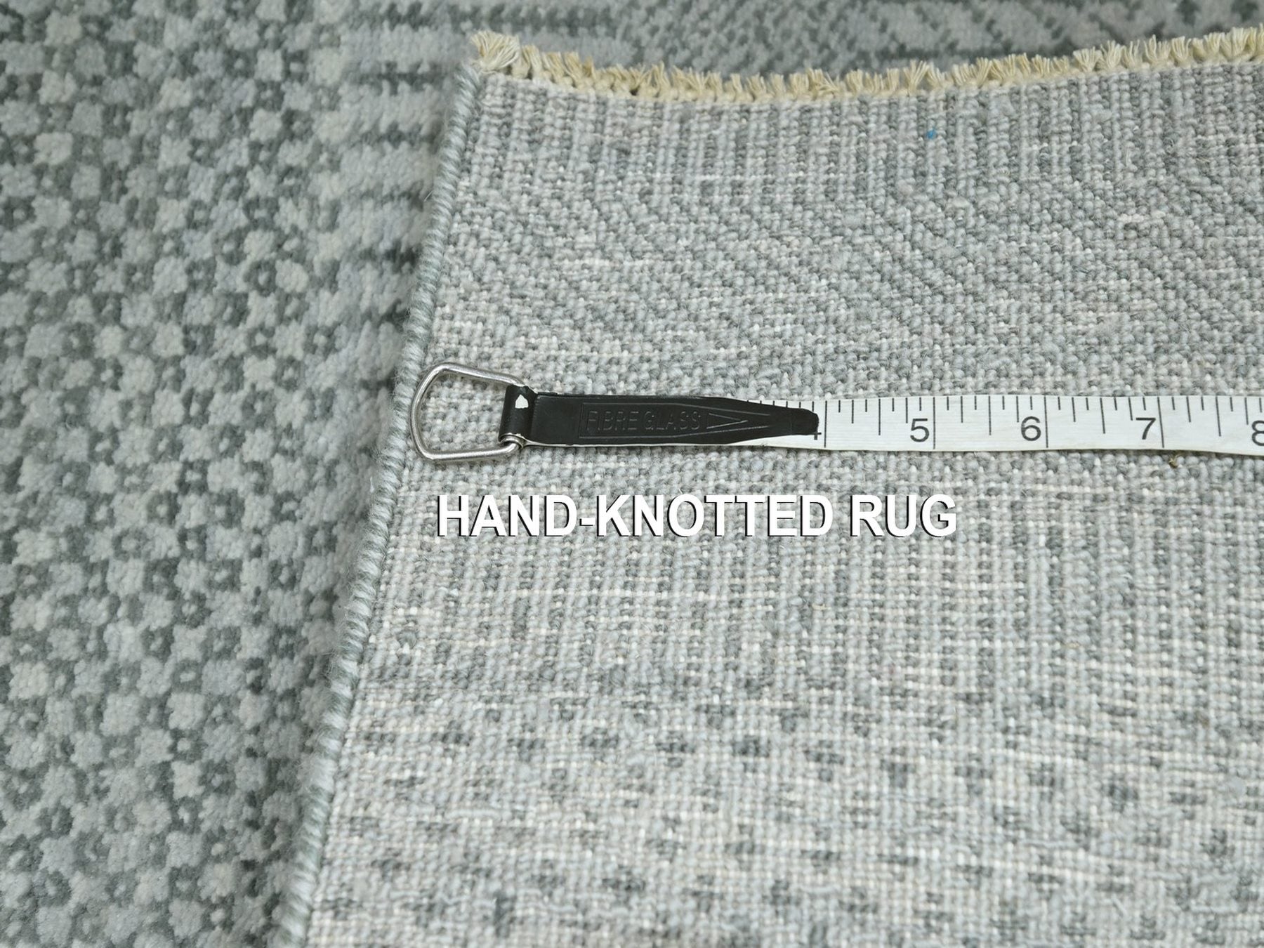 Modern / Contemporary hand-knotted wool/silk rug in Gray, 2' x 3' — SKU O076492 (view 4)