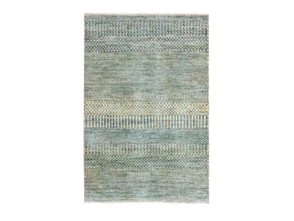 Modern / Contemporary hand-knotted wool/silk rug in Gray, 2' x 3' — SKU O076494