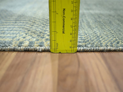 Modern / Contemporary hand-knotted wool/silk rug in Gray, 2' x 3' — SKU O076494 (view 3)